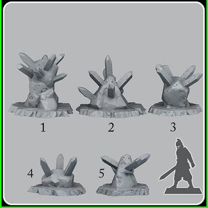 3D Printed Fantastic Plants and Rocks Trap Rocks 28mm - 32mm D&D Wargaming - Charming Terrain
