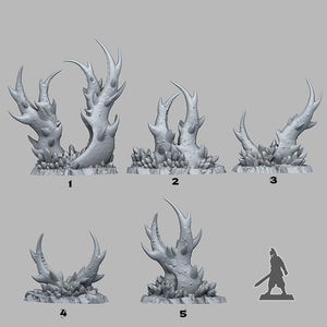 3D Printed Fantastic Plants and Rocks Underdark Claws Plants 28mm - 32mm D&D Wargaming - Charming Terrain
