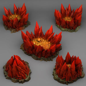 3D Printed Fantastic Plants and Rocks Vampiric Crystals 28mm - 32mm D&D Wargaming - Charming Terrain