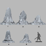 3D Printed Fantastic Plants and Rocks Wasteland Shale 28mm - 32mm D&D Wargaming - Charming Terrain