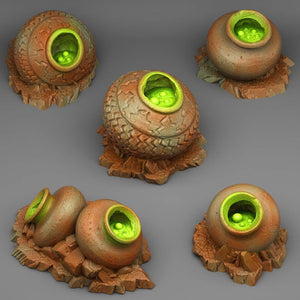 3D Printed Fantastic Plants and Rocks Witch Cauldron 28mm - 32mm D&D Wargaming - Charming Terrain