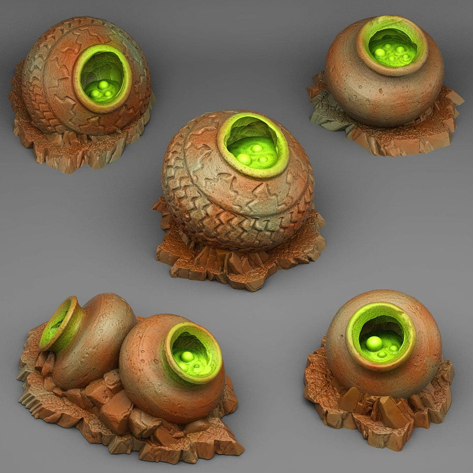 3D Printed Fantastic Plants and Rocks Witch Cauldron 28mm - 32mm D&D Wargaming - Charming Terrain