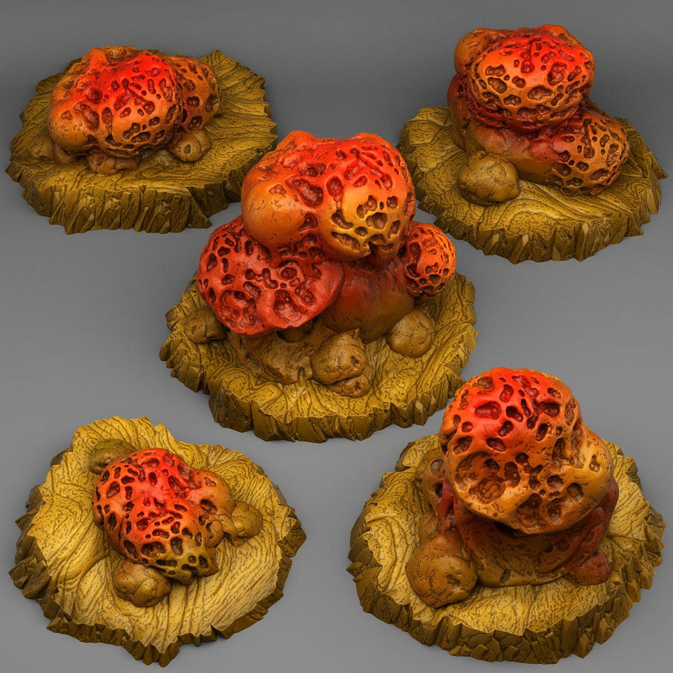 3D Printed Fantastic Plants and Rocks Wormhole Mushrooms 28mm - 32mm D&D Wargaming - Charming Terrain