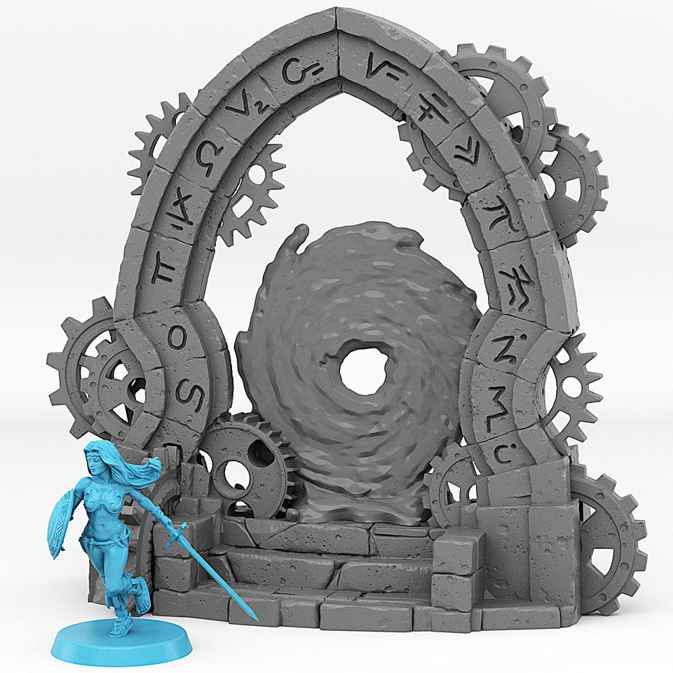 3D Printed Fantastic Portals and Effects Clockwork Portal 28mm - 32mm D&D Wargaming - Charming Terrain