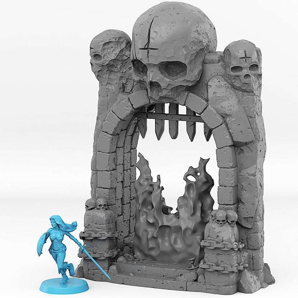 3D Printed Fantastic Portals and Effects Dungeon Entrance Portal 28mm - 32mm D&D Wargaming - Charming Terrain