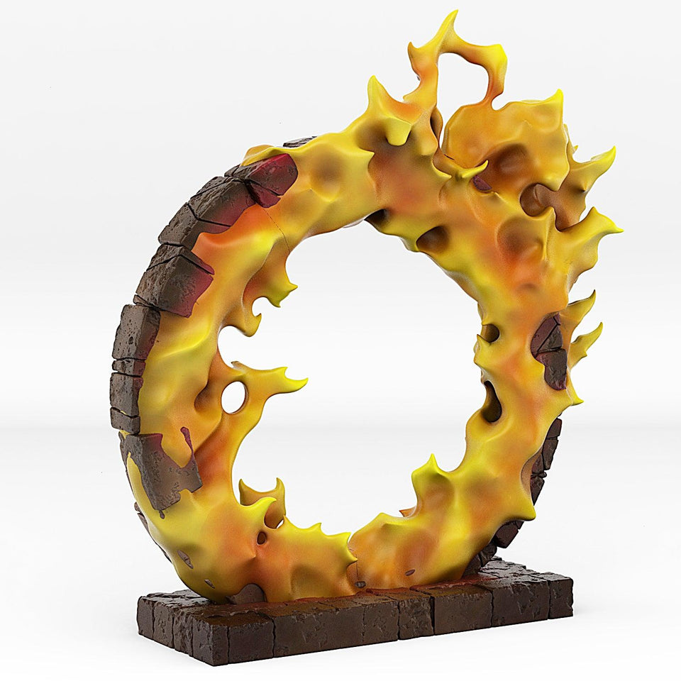 3D Printed Fantastic Portals and Effects Fire Elemental Portal 28mm - 32mm D&D Wargaming - Charming Terrain