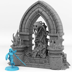 3D Printed Fantastic Portals and Effects Haunted Castle Portal 28mm - 32mm D&D Wargaming - Charming Terrain