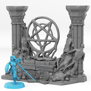 3D Printed Fantastic Portals and Effects Hell Portal 28mm - 32mm D&D Wargaming - Charming Terrain