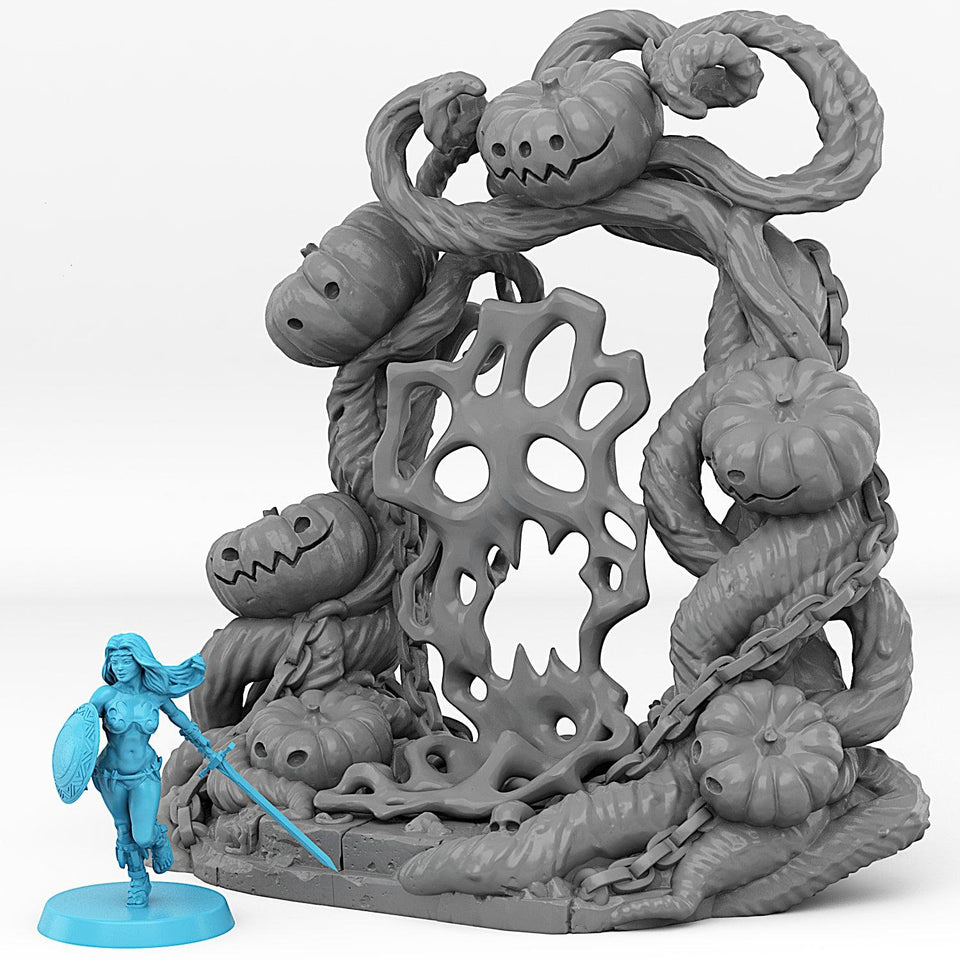 3D Printed Fantastic Portals and Effects Pumpkins Portal 28mm - 32mm D&D Wargaming - Charming Terrain