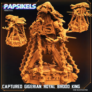 3D Printed Papsikels Cyberpunk Captured Gigerian Royal Brood King - 28mm 32mm - Charming Terrain