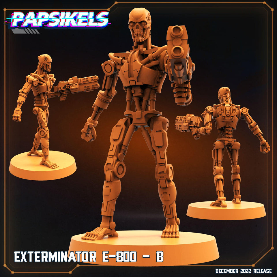 3D Printed Papsikels Cyberpunk Exterminator E-800 Set - 28mm 32mm - Charming Terrain