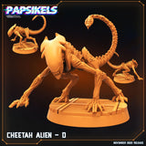 3D Printed Papsikels Cyberpunk Sci-Fi Cheetah Alien Set - 28mm 32mm - Charming Terrain