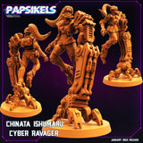 3D Printed Papsikels Cyberpunk Sci-Fi Chinata Ishumaru Cyber Ravager 28mm 32mm - Charming Terrain