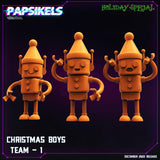 3D Printed Papsikels Cyberpunk Sci-Fi Christmas Boys Team 1 - 28mm 32mm - Charming Terrain