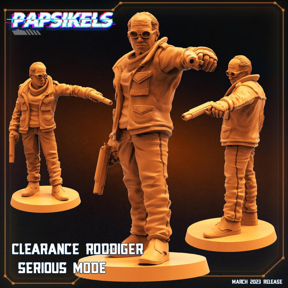 3D Printed Papsikels Cyberpunk Sci-Fi - Clearance Roddiger Serious Mode - 28mm 32mm - Charming Terrain
