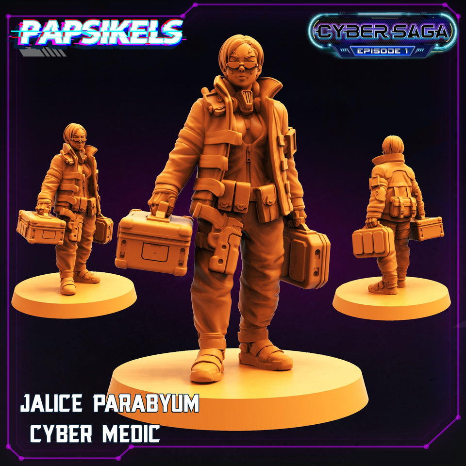 3D Printed Papsikels Cyberpunk Sci-Fi Cyber Medic Jalice Parabyum Cyber Saga - 28mm 32mm - Charming Terrain