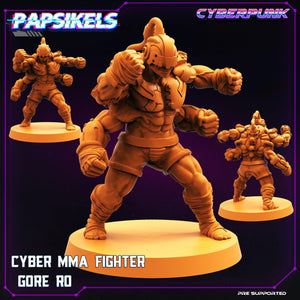 3D Printed Papsikels Cyberpunk Sci-Fi Cyber Mma fighter Gore Ro - 28mm 32mm - Charming Terrain