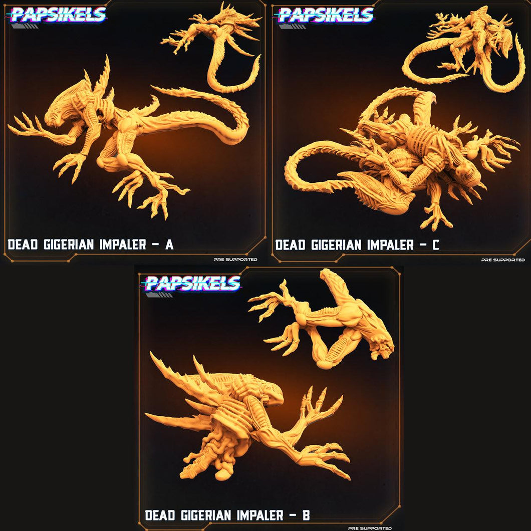 3D Printed Papsikels Cyberpunk Sci-Fi Dead Gigerian Impaler Set - 28mm 32mm - Charming Terrain