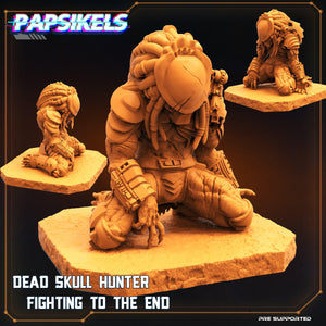 3D Printed Papsikels Cyberpunk Sci-Fi Dead Skull Hunter Fighting To The End - 28mm 32mm - Charming Terrain