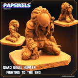3D Printed Papsikels Cyberpunk Sci-Fi Dead Skull Hunter Fighting To The End - 28mm 32mm - Charming Terrain