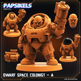 3D Printed Papsikels Cyberpunk Sci-Fi Dwarf Space Colonist Marines Set - 28mm 32mm - Charming Terrain