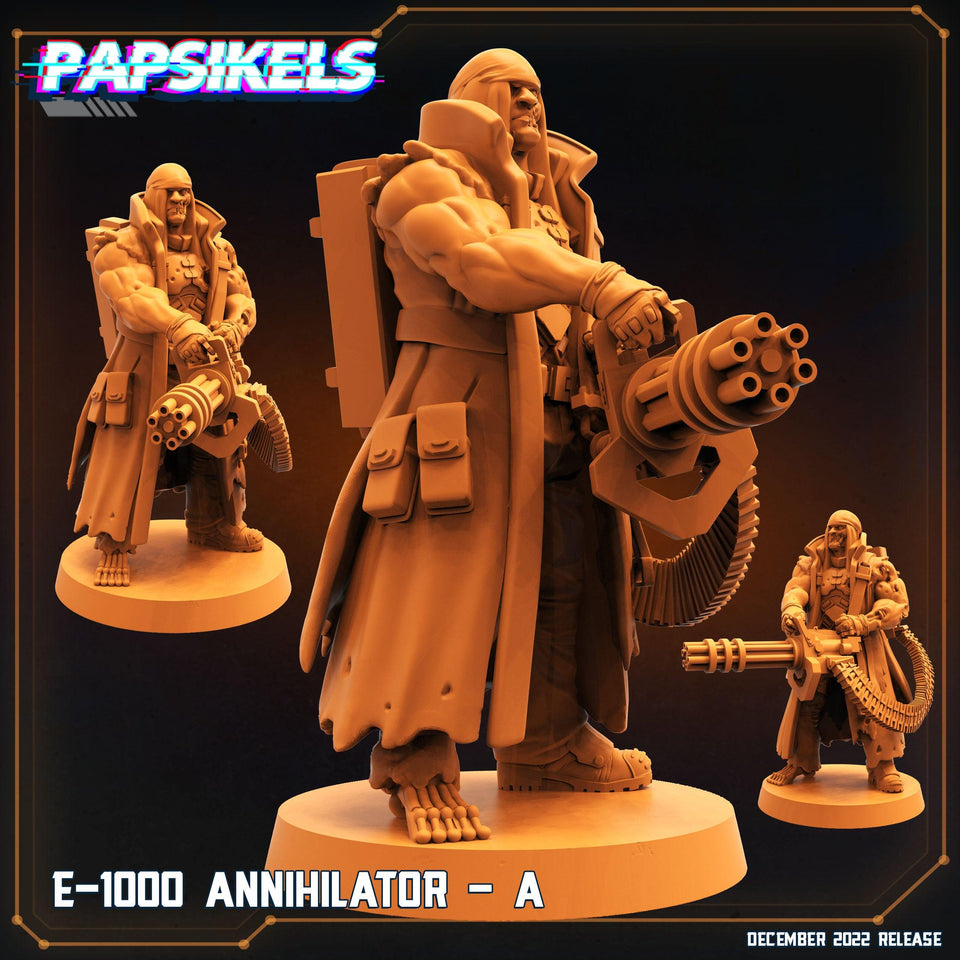 3D Printed Papsikels Cyberpunk Sci-Fi E-1000 Annihilator Set - 28mm 32mm - Charming Terrain