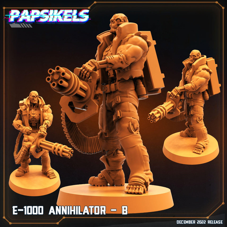 3D Printed Papsikels Cyberpunk Sci-Fi E-1000 Annihilator Set - 28mm 32mm - Charming Terrain