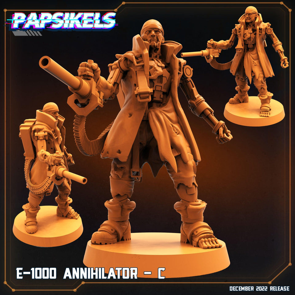 3D Printed Papsikels Cyberpunk Sci-Fi E-1000 Annihilator Set - 28mm 32mm - Charming Terrain