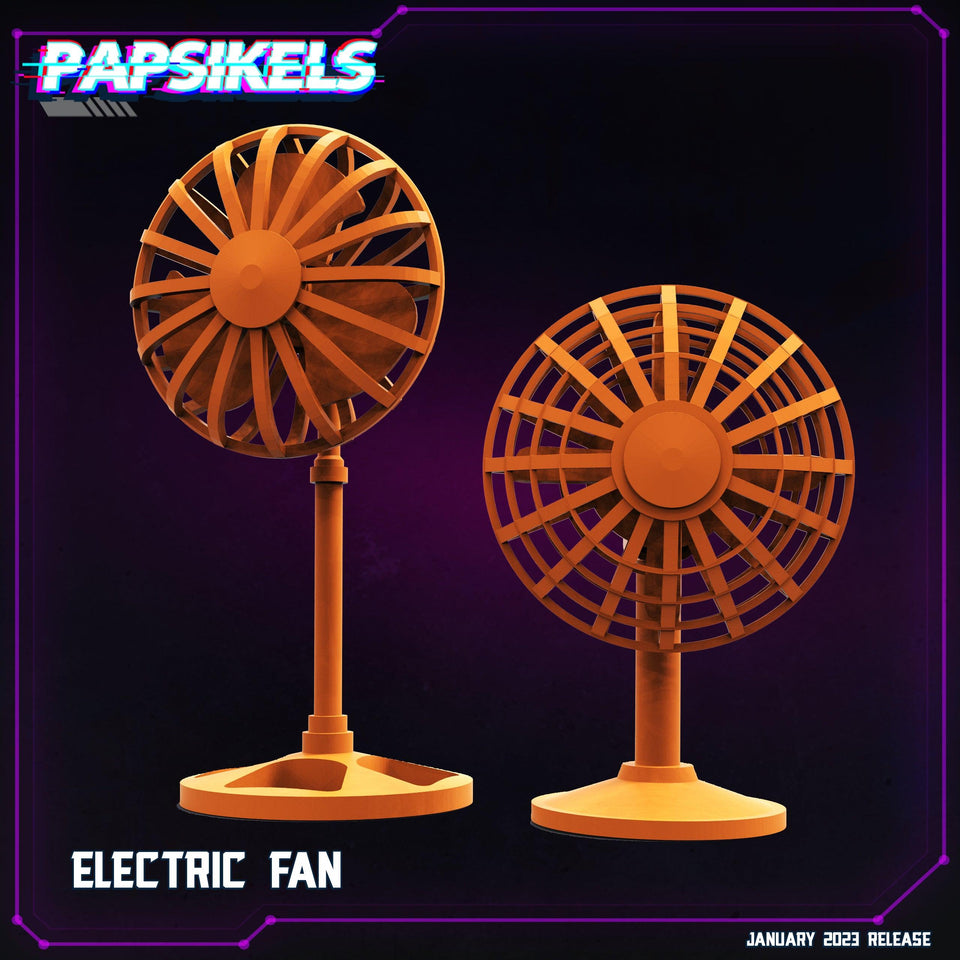3D Printed Papsikels Cyberpunk Sci-Fi Electric Fan Set 1 28mm 32mm - Charming Terrain