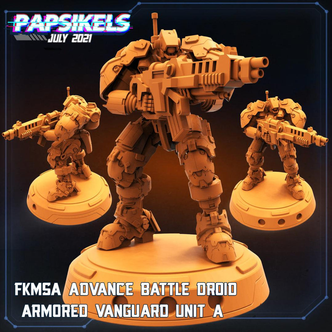 3D Printed Papsikels Cyberpunk Sci-Fi - Fkmsa Advance Battle Droid Armored Vanguard Unit - A - 28mm 32mm - Charming Terrain