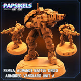 3D Printed Papsikels Cyberpunk Sci-Fi - Fkmsa Advance Battle Droid Armored Vanguard Unit - A - 28mm 32mm - Charming Terrain