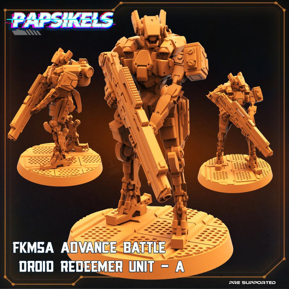 3D Printed Papsikels Cyberpunk Sci-Fi - Fkmsa Advance Battle Droid Redeemer Unit - A - 28mm 32mm - Charming Terrain