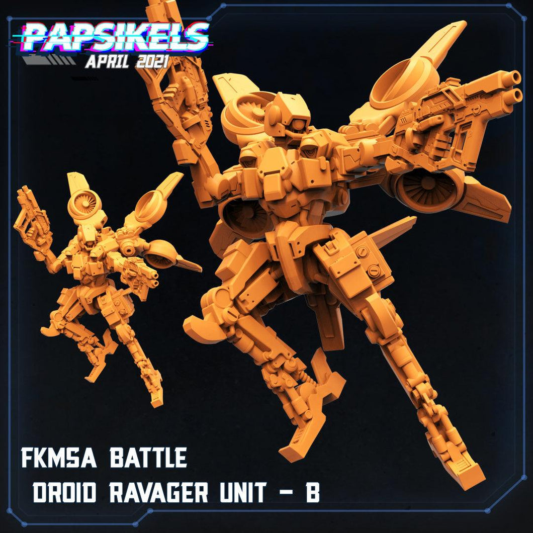 3D Printed Papsikels Cyberpunk Sci-Fi - Fukimasa Battle Droid Ravager Unit - B - 28mm 32mm - Charming Terrain