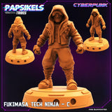 3D Printed Papsikels Cyberpunk Sci-Fi Fukimasa Tech Ninja Set - 28mm 32mm - Charming Terrain