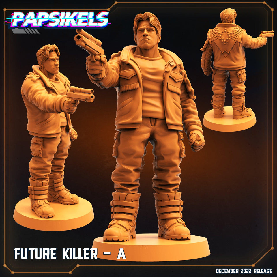 3D Printed Papsikels Cyberpunk Sci-Fi Future Killer A 28mm 32mm - Charming Terrain