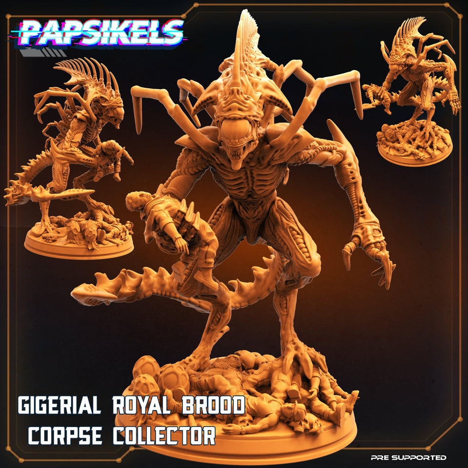 3D Printed Papsikels Cyberpunk Sci-Fi Gigerian Royal Brood Corpse Collector - 28mm 32mm - Charming Terrain