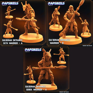 3D Printed Papsikels Cyberpunk Sci-Fi - Guldoran Entrance Warrior Set - Star Entrance 28mm 32mm - Charming Terrain