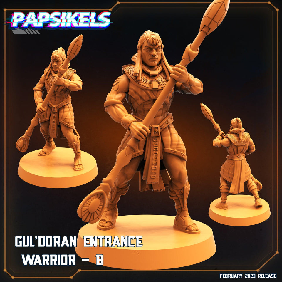 3D Printed Papsikels Cyberpunk Sci-Fi - Guldoran Entrance Warrior Set - Star Entrance 28mm 32mm - Charming Terrain
