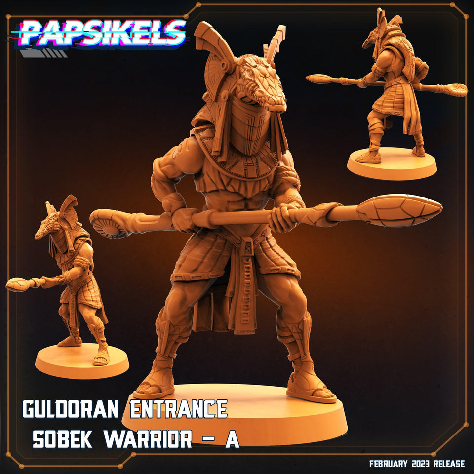 3D Printed Papsikels Cyberpunk Sci-Fi - Guldoran Entrance Warrior Set - Star Entrance 28mm 32mm - Charming Terrain