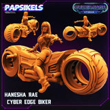 3D Printed Papsikels Cyberpunk Sci-Fi Hanesha Rae Cyber Edge Biker Cyber Saga - 28mm 32mm - Charming Terrain
