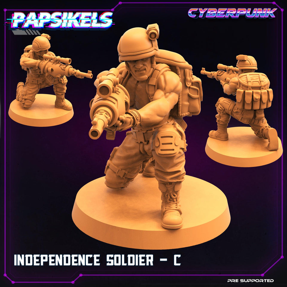 3D Printed Papsikels Cyberpunk Sci-Fi Independence Soldier Set - 28mm 32mm - Charming Terrain