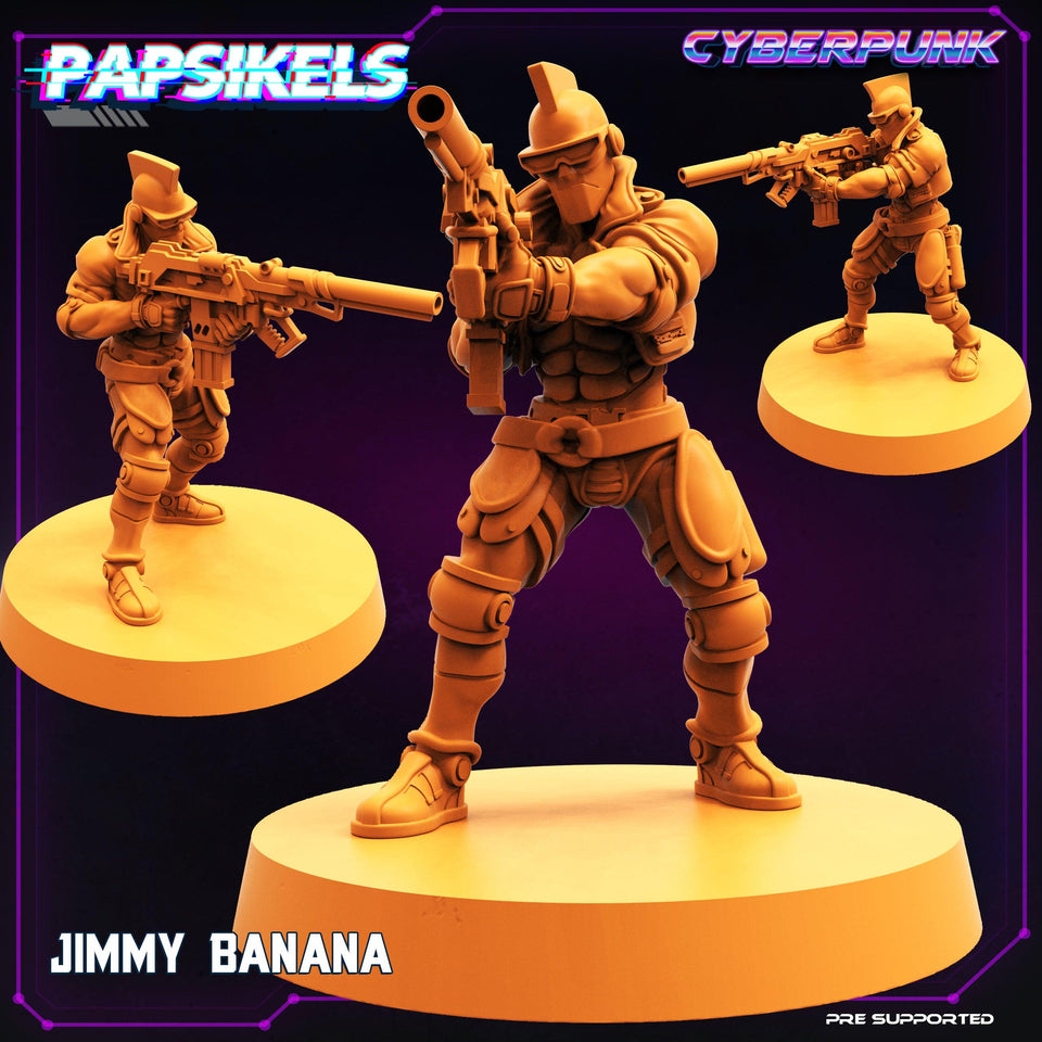 3D Printed Papsikels Cyberpunk Sci-Fi Jimmy Banana - 28mm 32mm - Charming Terrain