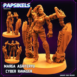 3D Printed Papsikels Cyberpunk Sci-Fi -Marga Ashiteryu Cyber Ravager- 28mm 32mm - Charming Terrain