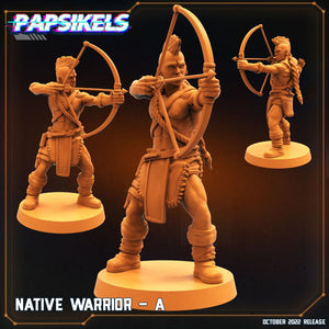3D Printed Papsikels Cyberpunk Sci-Fi Native Warriors Set - 28mm 32mm - Charming Terrain