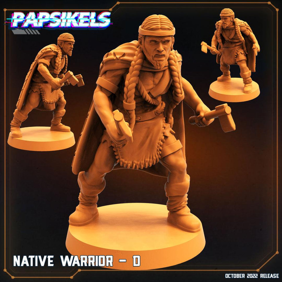 3D Printed Papsikels Cyberpunk Sci-Fi Native Warriors Set - 28mm 32mm - Charming Terrain