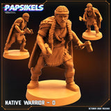 3D Printed Papsikels Cyberpunk Sci-Fi Native Warriors Set - 28mm 32mm - Charming Terrain