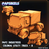 3D Printed Papsikels Cyberpunk Sci-Fi Papz Industries Colonial Utility Truck B - 28mm 32mm - Charming Terrain