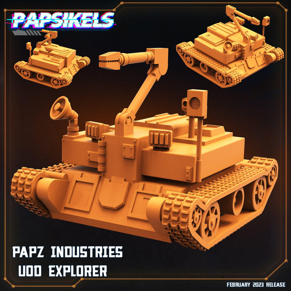 3D Printed Papsikels Cyberpunk Sci-Fi - Papz Industries Uod Explorer - 28mm 32mm - Charming Terrain