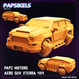 3D Printed Papsikels Cyberpunk Sci-Fi -Papz Motors Aero Suv Xterra 4x4 - 28mm 32mm - Charming Terrain