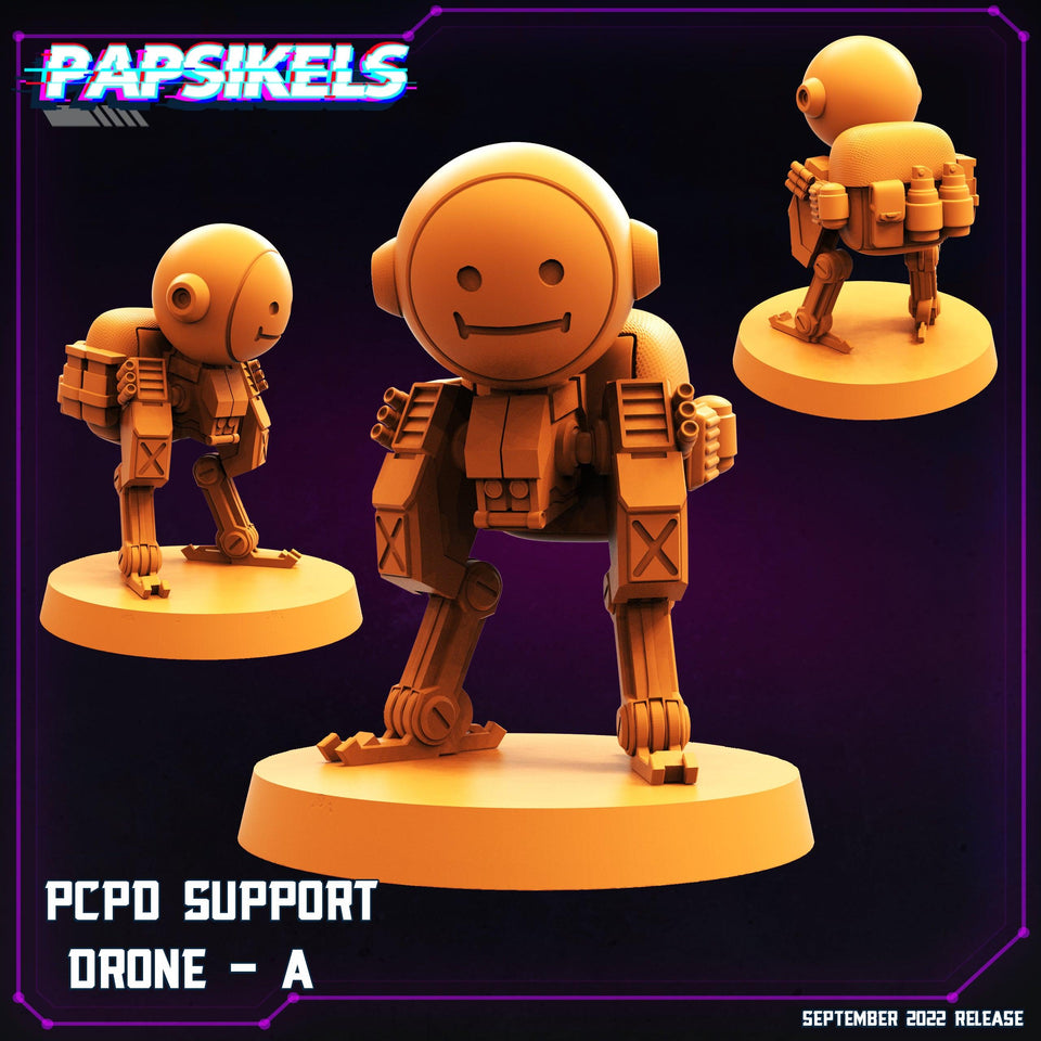 3D Printed Papsikels Cyberpunk Sci-Fi Pcpd Support Drone Set - 28mm 32mm - Charming Terrain